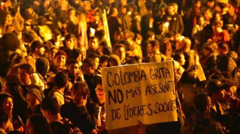 20 líderes sociales asesinados en Colombia
