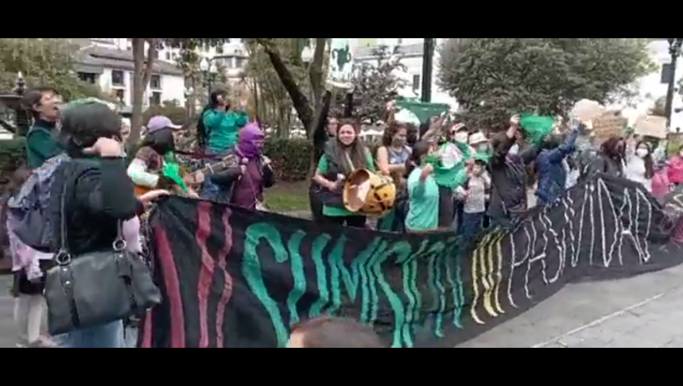 Marea Verde llega a Carondelet para rechazar el veto de Lasso a Ley de Aborto por Violación