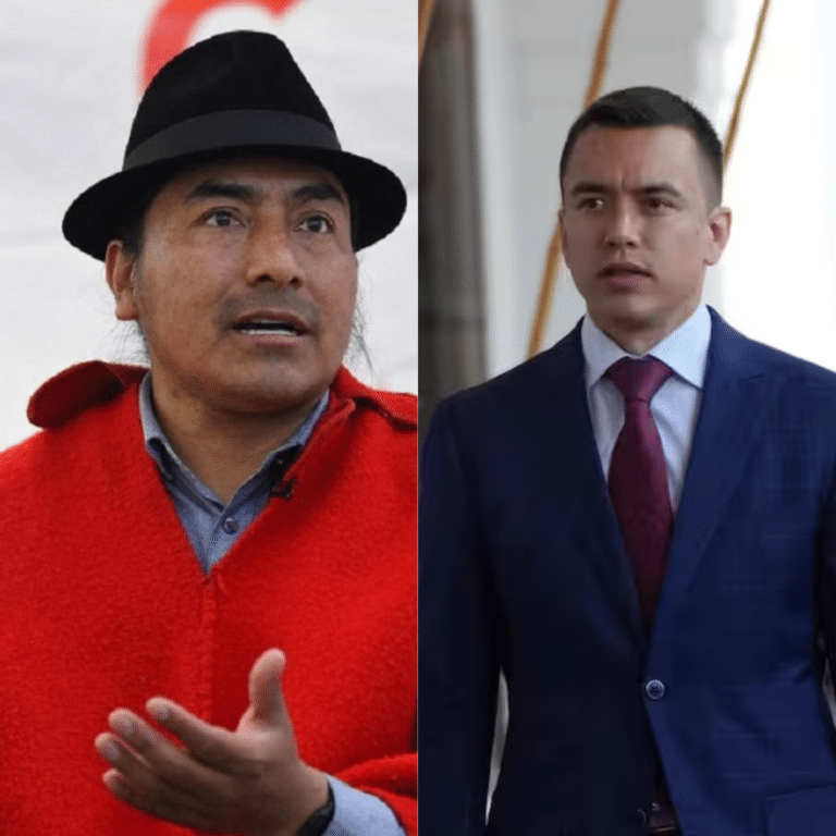 Leonidas Iza abre la puerta a diálogos con el presidente electo, Daniel Noboa